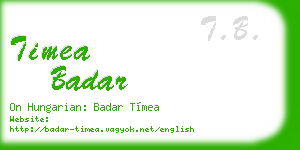 timea badar business card